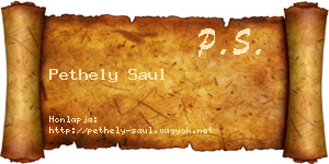 Pethely Saul névjegykártya